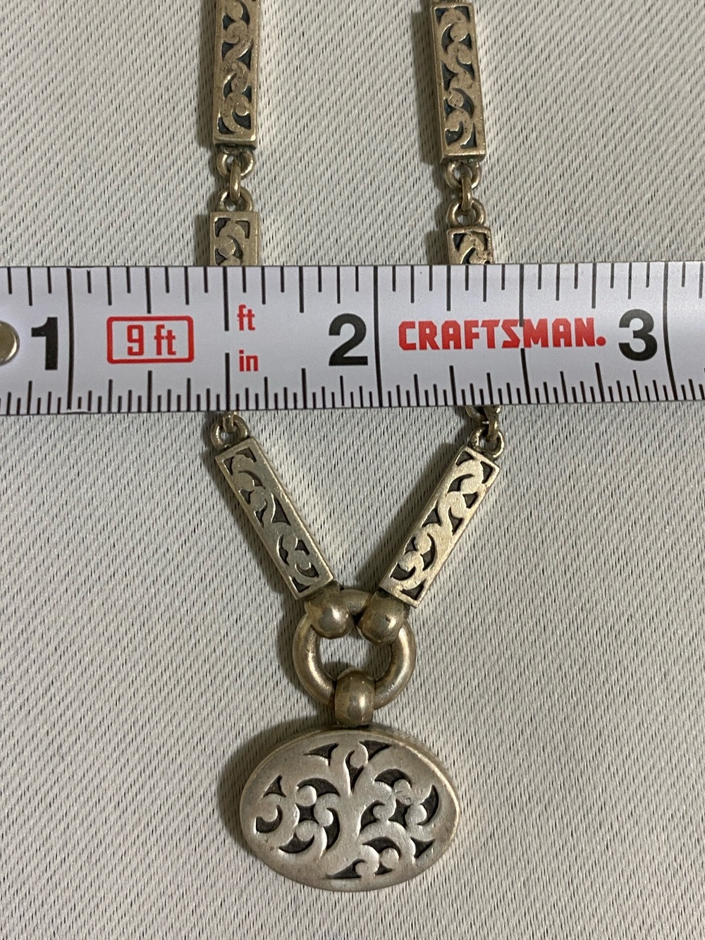 LOIS HILL Necklace Hefty 18" 925 Sterling Silver Artisan Design w Toggle Clasp - Picture 8 of 9